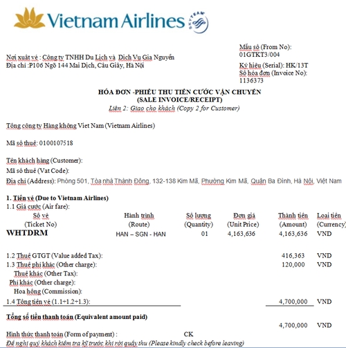 Bán hóa đơn vé máy bay nhanh chóng, giá tốt hàng đầu hiện nay