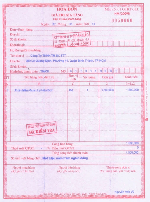 Dịch vụ viết hóa đơn VAT tại Hà Nội uy tín