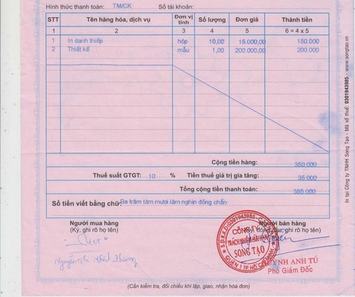 Dịch vụ viết hóa đơn đỏ giá rẻ, chất lượng