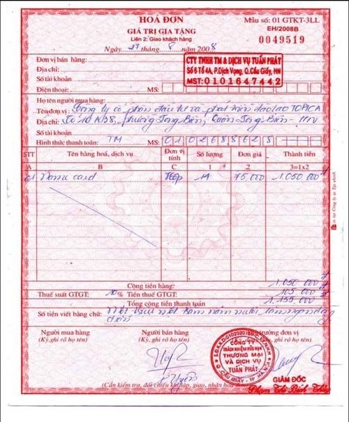 Đơn vị bán hóa đơn văn phòng chất lượng, giá tốt